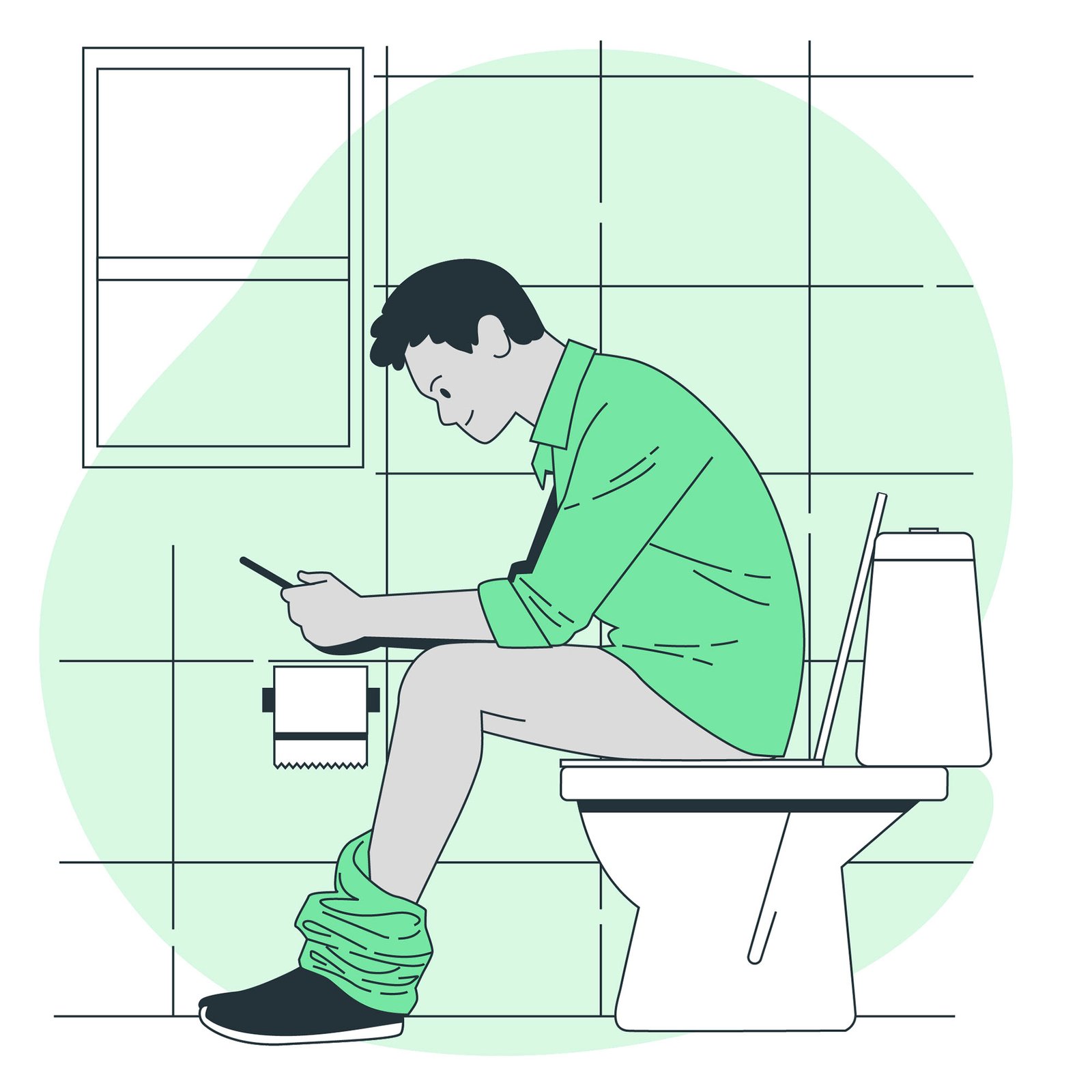 using phone on the toilet